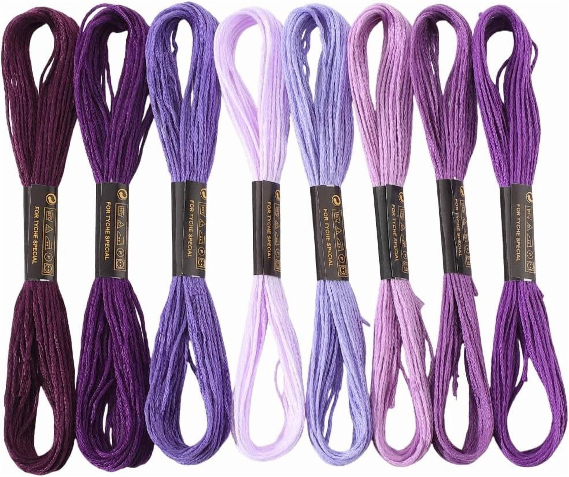 8 Skeins 6 Strands Purple Variegated Stitch Floss Threads Gradient ...