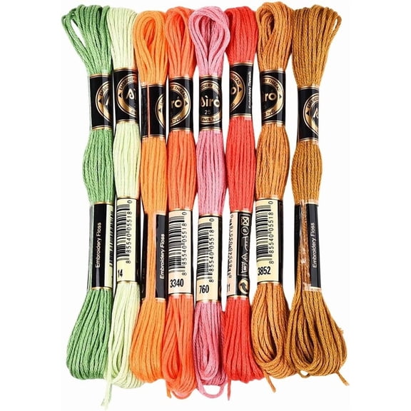 8 Skeins 6 Strands Variegated Colorful Embroidery Floss Gradient Stitch Thread Needlepoint Friendship Bracelets String Yarn Threads Bulk for Sewing Bracelet Making Crafts Cloth Crochet