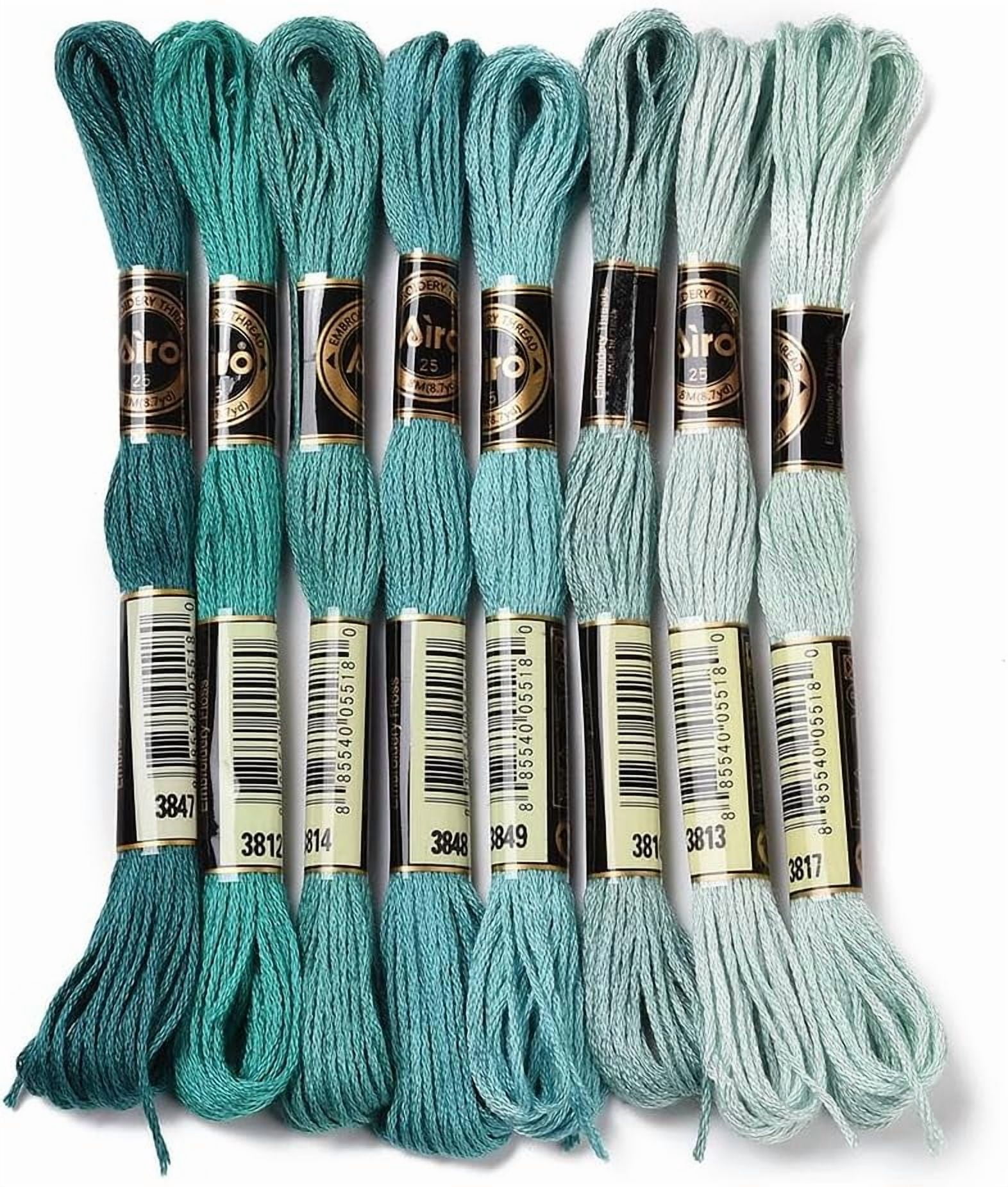 8 Skeins 8 Colors 6-Ply Polyester Embroidery Floss Cross Stitch