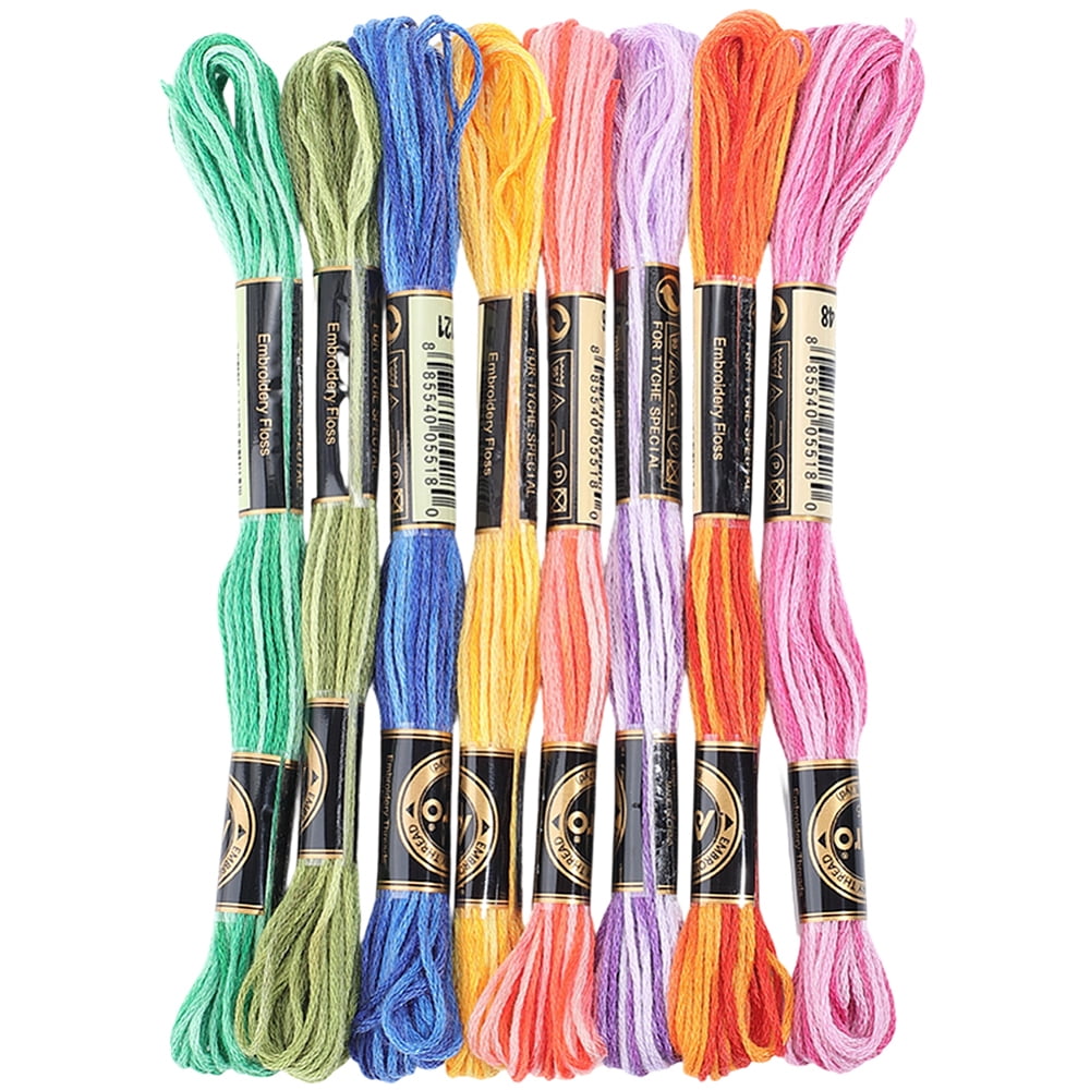 8 Skeins 8 Colors Polyester Sewing Thread Polyester Cord for Jewelry ...