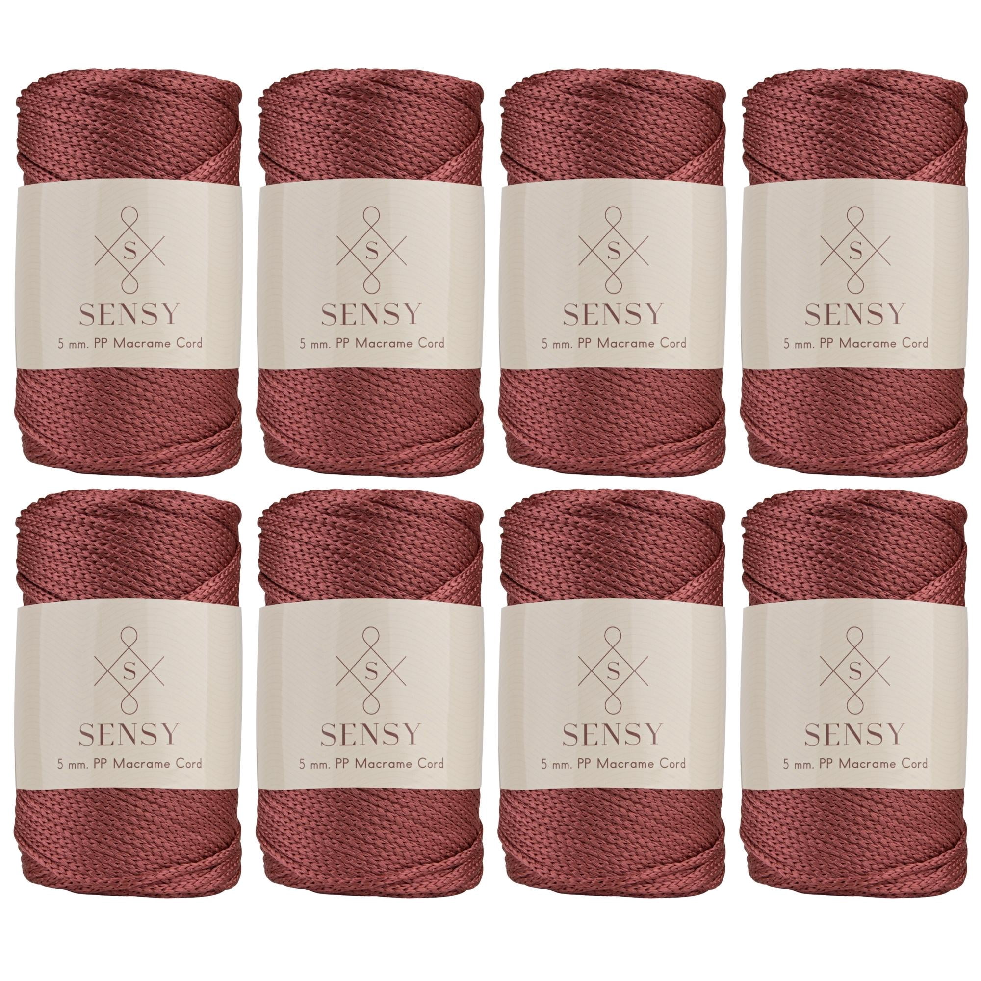 8 Skeins of Sensy Premium 5mm 104 Yards Polyester Rope 100% ...
