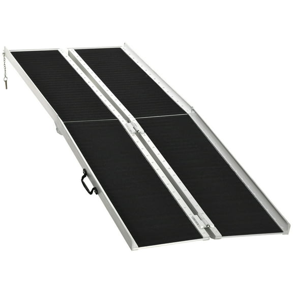 8' Skidproof Portable Wheelchair Ramp for Home, Steps, Doorways, Carpeted Foldable Handicap Ramp, Threshold Ramp