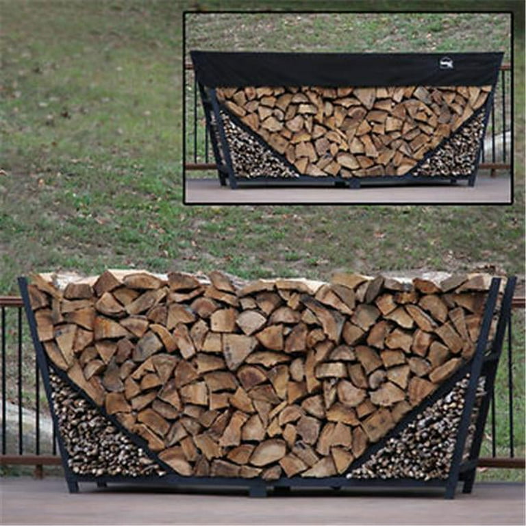 ShelterIt 8' Slanted Firewood Log Rack and Cover