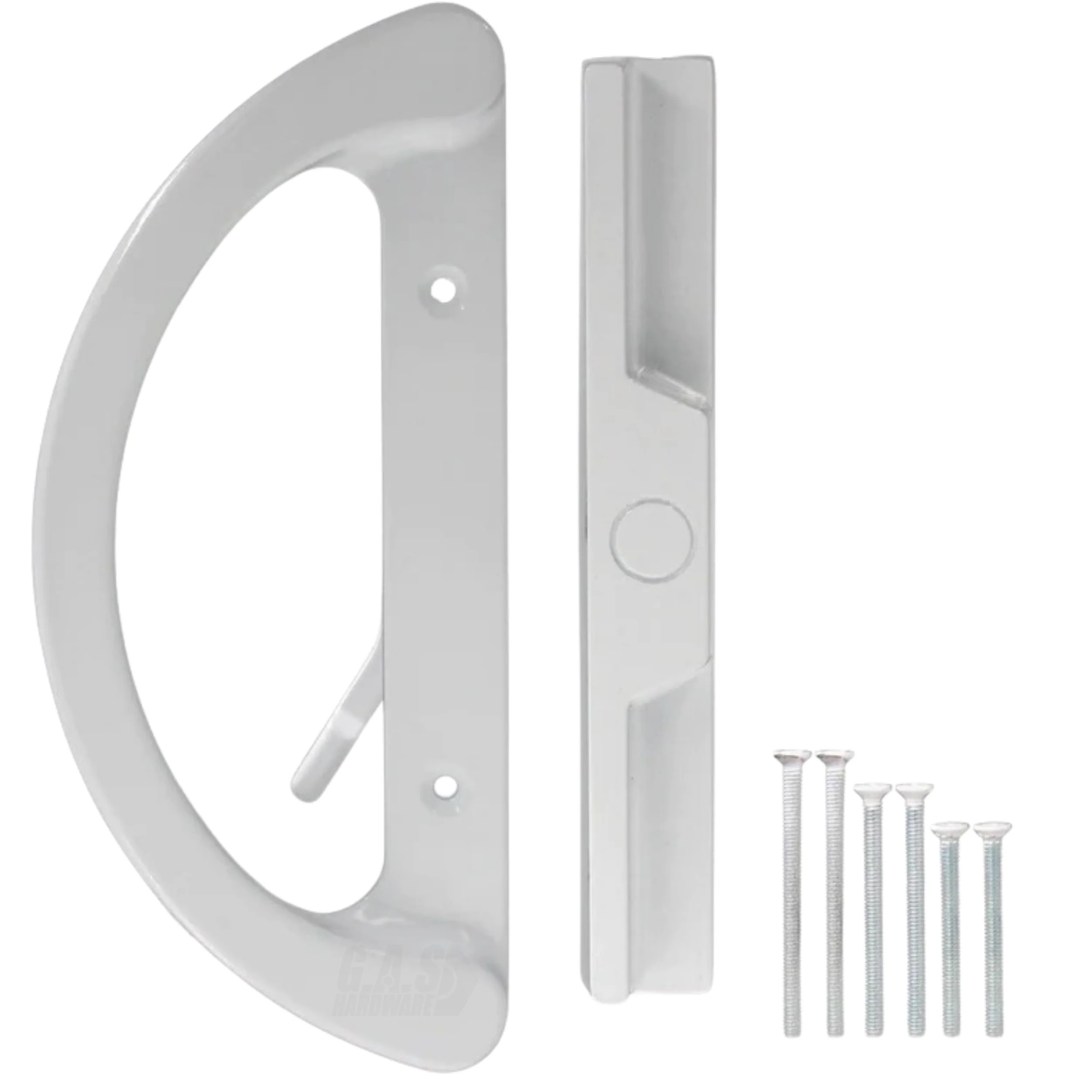 8 Sliding Patio Glass Door Handle Set Replacement White Diecast Aluminum, NonKeyed, Fits 315