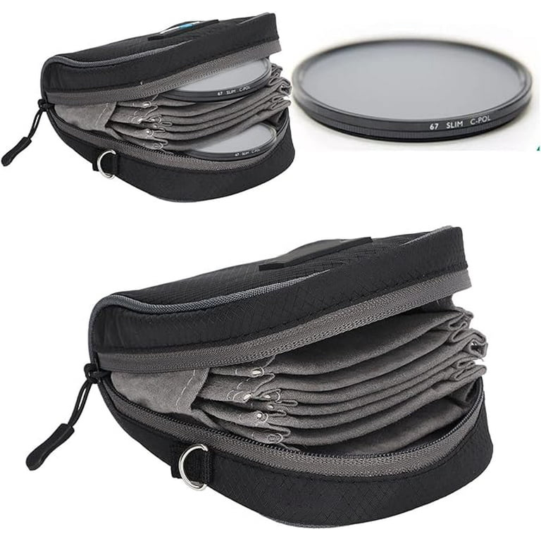 8 Slot Camera Lens Filter Pouch Case Bags with Shoulder Strap Portable and Dustproof Filter Storage Bag Walmart