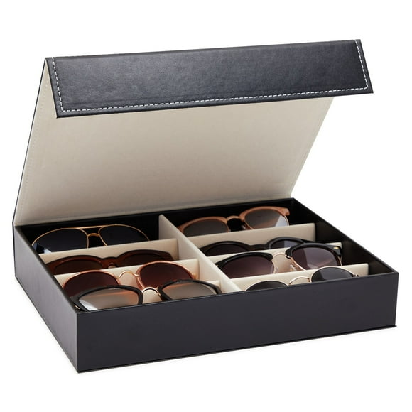 8 Slot Sunglasses Organizer Storage, Eyeglasses Holder for Home  Multiple Glasses Display Case (12.7x9.8 in)
