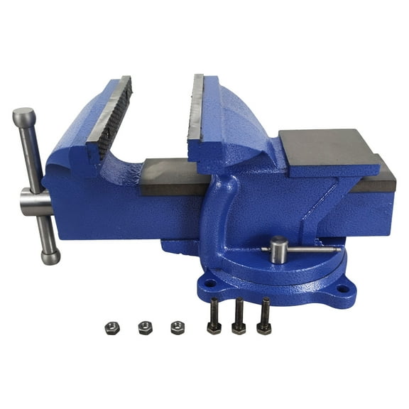 8" Small Bench Vise Cast Steel Anvil Bench Vise with 360Flexible Swivel Locking Base