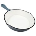 8" Small Enameled Cast Iron Skillet, Cast Iron Pan, Grey & White Enameled Skillet, Gravy, Pasta