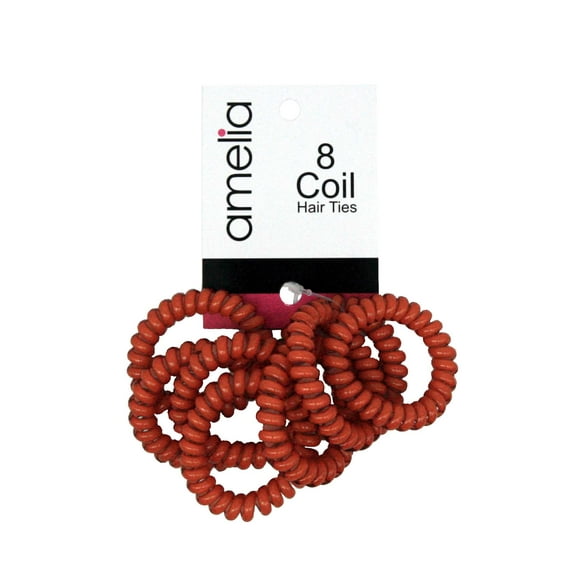 8 Smooth Elastic Hair Coils, 2in Diameter, Medium Size, Brown Color, Gentle on Hair, Stong Hold and Minimizes Dents and Creases!