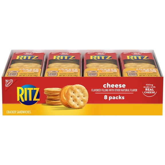 8 Snack Packs (6 Crackers Per Pack), RITZ Cheese Sandwich Crackers