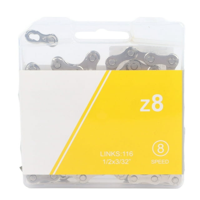 8 Speed Bike Chain Steel Fast Installation Silver Silent Accurate