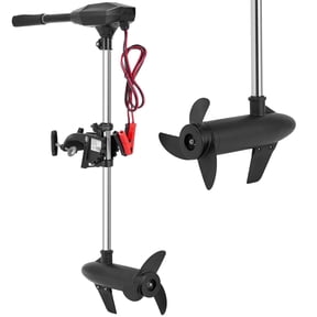 Electric Trolling Motor, 8 Speed 55bs Electric Outboard Boat Motor with Adjustable Handle & LED Battery Indicator, Fishing Boat Engine for Inflatable Boats Kayaks Cano,Black