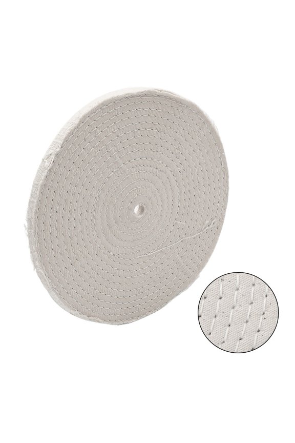 8" Spiral Sewn Stitch Cotton Buffing Wheels, Metal Polishing Buff Pads Jewelry