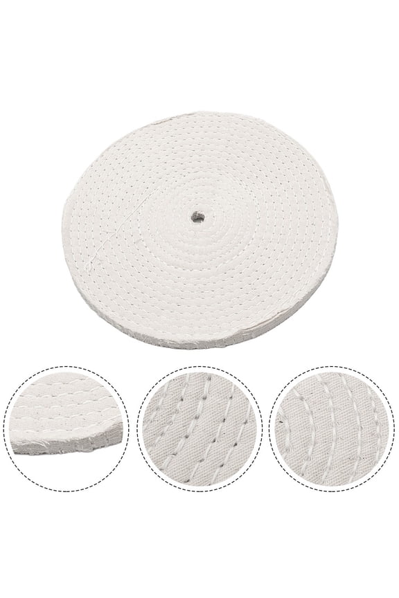 8" Spiral Sewn Stitch Cotton Buffing Wheels, Metal Polishing Buff for Pads Jewelry
