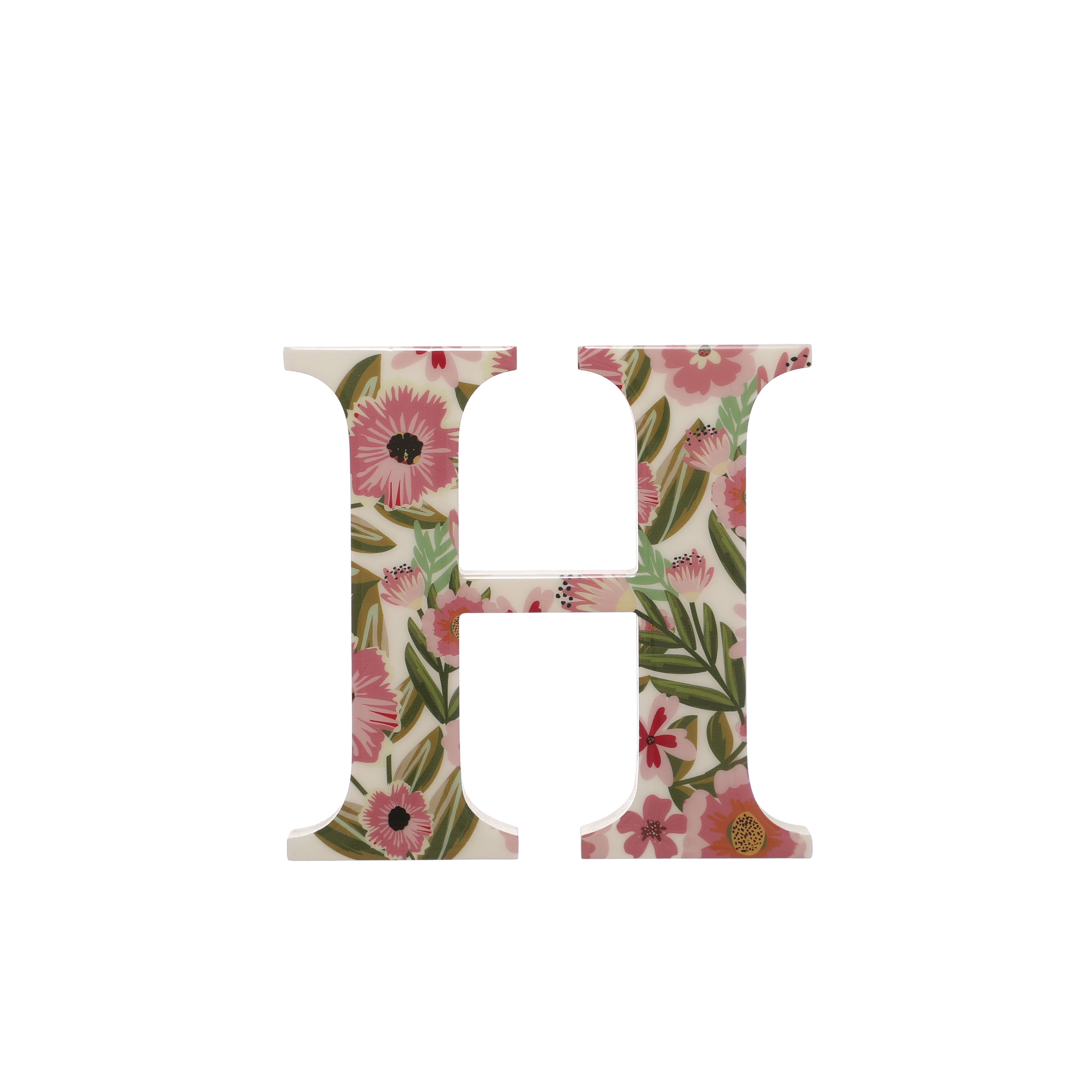 8" Floral Print Customizable Monogram Letter in MDF