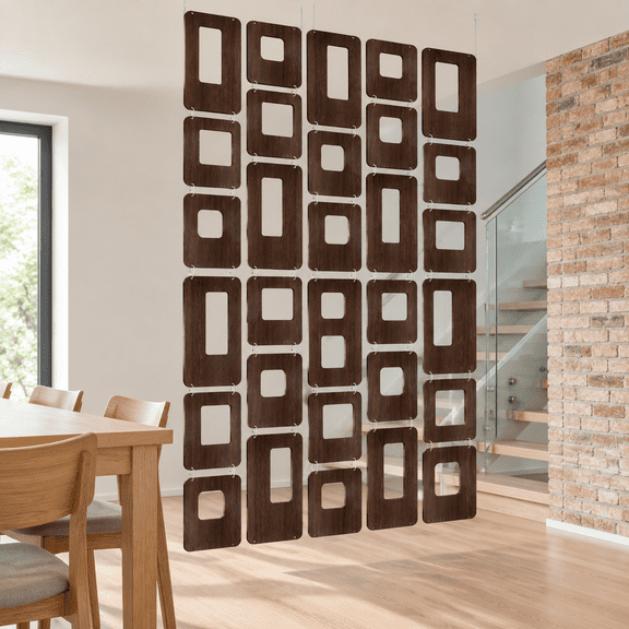 8 Square Mid Century Modern Hanging Decorative Wall Panels Room Divider Screen