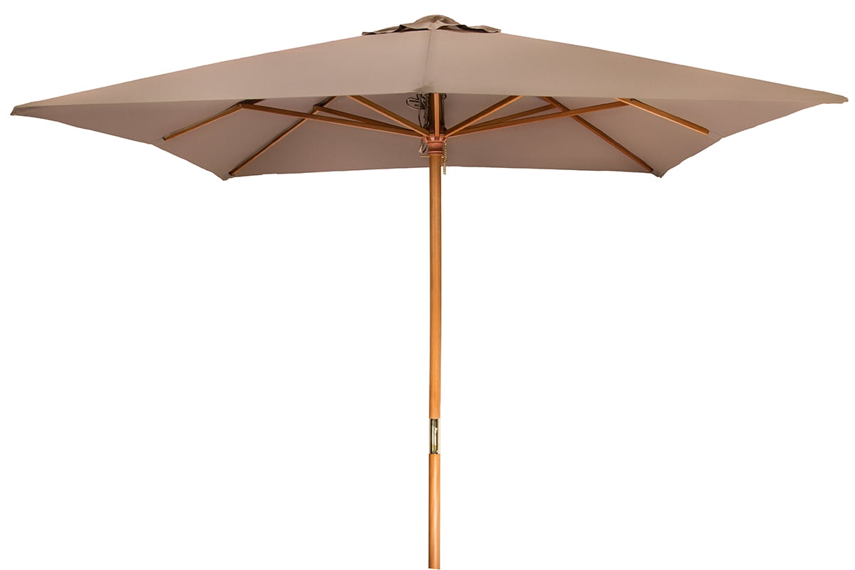 8' Square Wood Frame Patio Umbrella by Trademark Innovations (Tan)