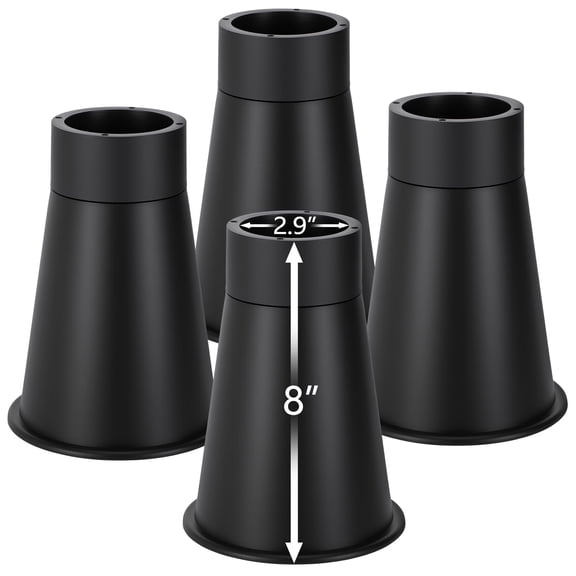 8'' Stable Dorm Bed Risers for Twin XL - Non-Slip Support up to 3000 Lbs, Adjustable Heights Furniture Risers Dorm Essentials, Set of 4 for Round/Square/Irregular Legs