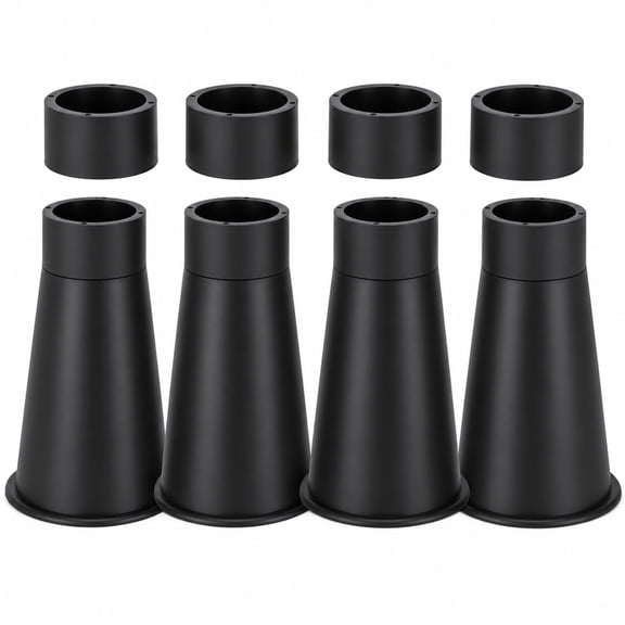 TeSabMi Adjustable Bed Risers for Dorm Twin XL, 6.1 to 7.8 Inch Heavy Duty Furniture Risers, Non-Slip, Supports Up to 3000 lbs, 4 Pack, Black