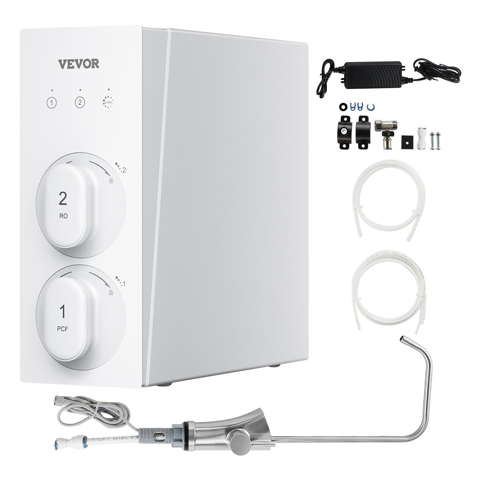 8-Stage Reverse Osmosis Water Filtration System 600 GPD, Tankless Under Sink Design, Space Saving