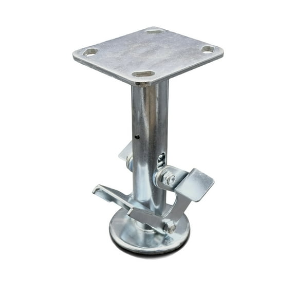 8" Stainless Steel Double Pedal Floor Truck Lck w/Top Plate-Service Caster Brand