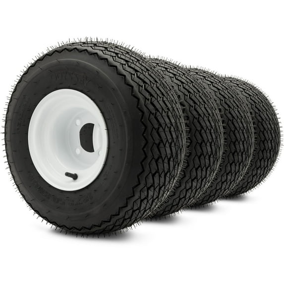 8" Steel Golf Cart Wheels and (18/8.5-8) DOT Golf Cart Tires Combo - Set of 4