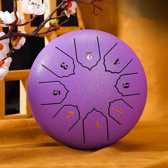 8" Steel Tongue Drum - 6-Tone Handpan Drum for Kids & Adults, Zen Meditation & Sound Healing Instrument with Mallets, Portable 16x16cm, Perfect for Yoga, Relaxation & Musical Gifts