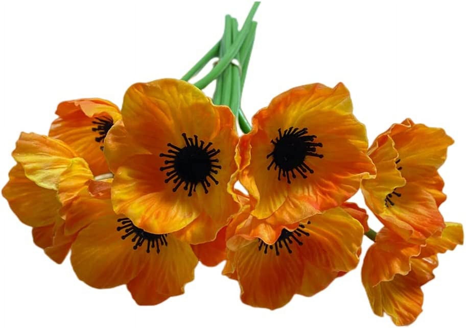 8 Stem Artificial Flowers Bouquets Retro No Fade Anemone PU Fake