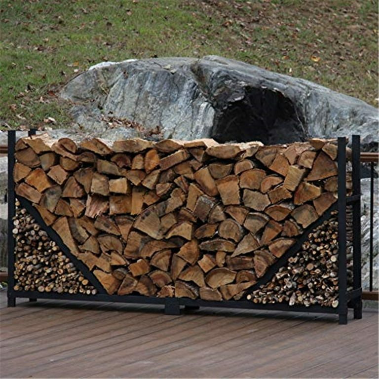 8' Straigth Firewood Log Rack with Kindling Kit 8' Straigth Firewood Log Rack with Kindling Kit