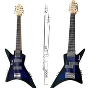 8 String bass/ 5 string Bass Busuyi Guitar Blue All Levels