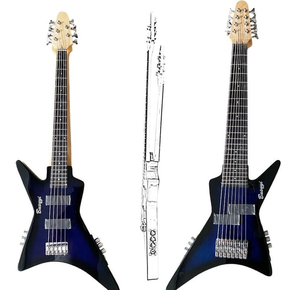 8 String bass/ 5 string Bass Busuyi Guitar (Blue) All Levels
