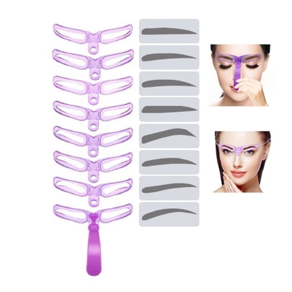 8 Style Eyebrow Shaping Stencils Kit, Brow Grooming Templates, TIKA