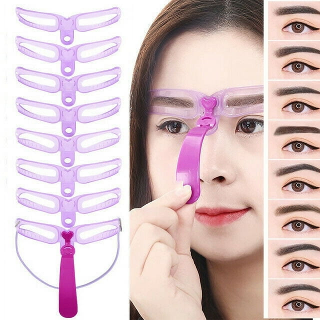 8 Styles Eyebrow Shaping Stencils Grooming Shaper Reusable Template