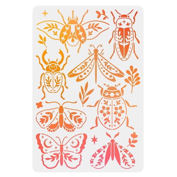 8 Styles Insects Stencil Large Flower Big Bug Stencil 15.723.6inch Butterfly Moth Moon Leaves Pattern Reusable Floral Animal Insect Template DIY