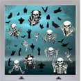 thumbnail image 1 of 8 Styles Scary Skeleton Window Decal Horror Ghost Spider Web Bats Hand Gothic Large Window Clings Wall Decorative Waterproof Stickers for Glass Window Room Home Party Decor Supplies Colorful, 1 of 9