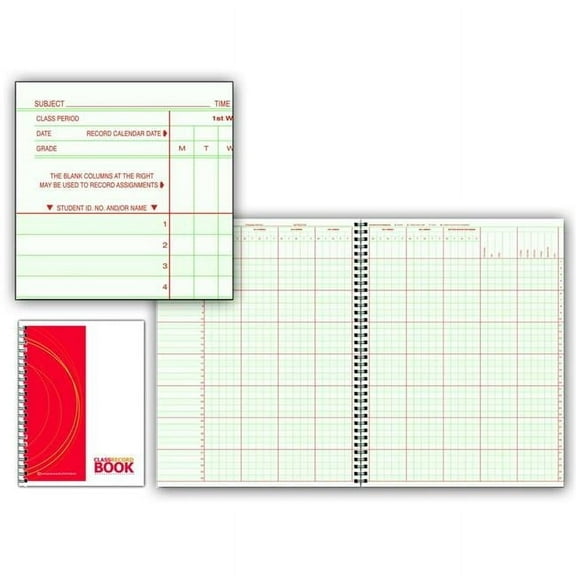 8 Subject 35 Student 6 Week Class Record Book, 9.25 x 12.25 in. - PolyIce