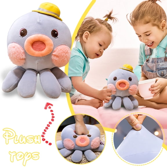 8" Super Soft Octopus Plush Toy, Cute Stuffed Animal with Detailed Tentacles for Home Decor, Huggable Comfort Companion and Gift
