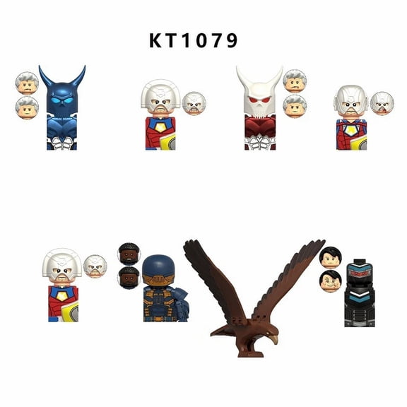 8 Superhero Animated Movie Building Block Figures | Collectible Comic Mini Bricks Model Dolls | Desk Display Gift for Fans & Collectors
