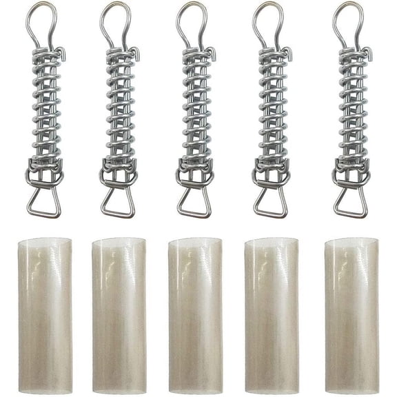 mistcooling 8" Swimming Pool Cover Stainless Steel Spring - with Stopper D Ring - with Protective Vinyl Spring Cover - 5 Pack for Winter Safety Pool Covers