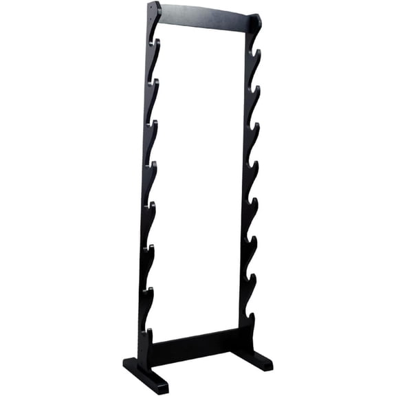 8 Sword Wooden Floor Stand Sword Stand Display Rack for Martial Arts, Ninja, Katana, Medieval & Samurai Swords Black Hardwood Katana Stand and Sword Holder with Hardware Included