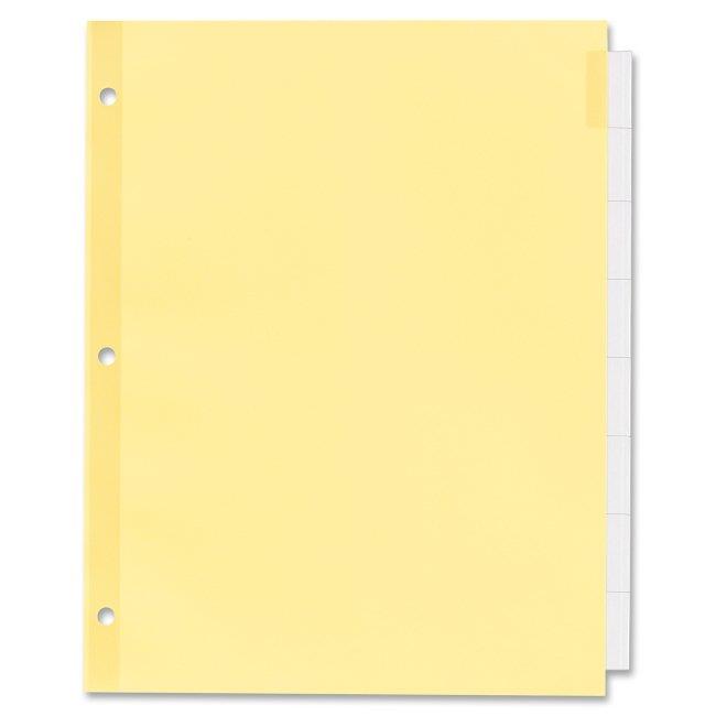 8 Tab Office Essentials Economy Insertable Tab Dividers, Plastic