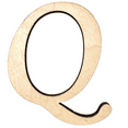 thumbnail image 1 of 8" Tall BIRCH Wood Letter Q | Krafty Supply 1/4" Thick Wooden Letters | Wood Craft Letter | Monotype Font | Fancy Fonts, 1 of 3