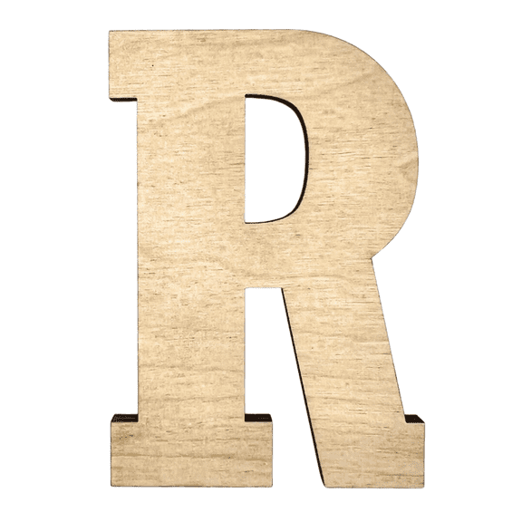 8" Tall Birch Plywood Letter R | 1/4" Thick | Krafty Supply Letters | RockTimes