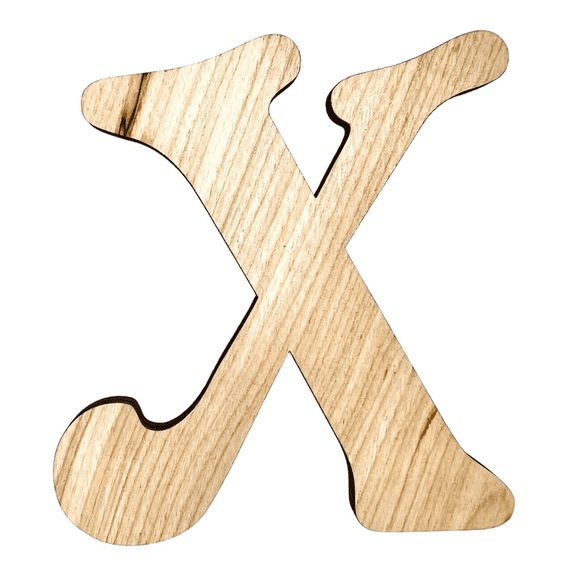8" Tall Birch Plywood Letter X | 1/4" Thick | Krafty Supply Letters | Beltorian