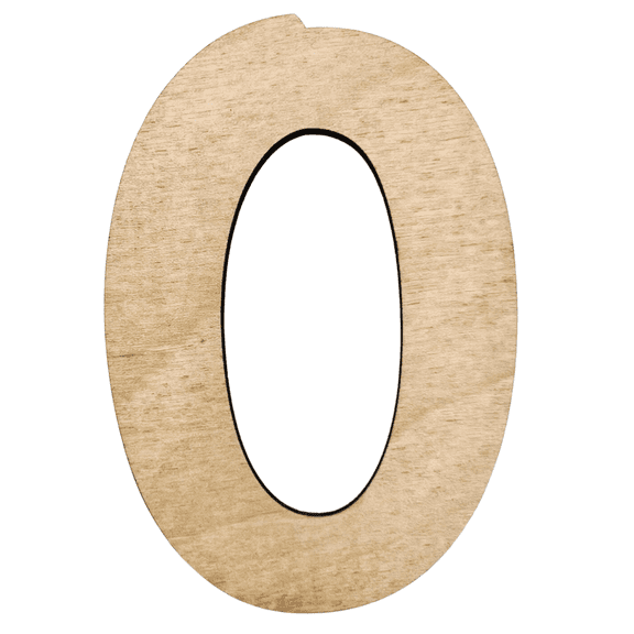 8" Tall Birch Wood Letter O | 1/4" Thick | Wood Craft Letter | American Font