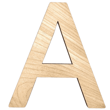 8" Tall MDF Letter A | 1/4" Thick Birch | Krafty Supply Letters | Arial | Wooden Letter