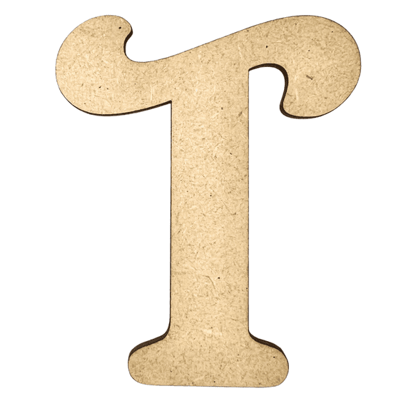 8" Tall MDF Letter T | 1/4" Thick | Krafty Supply Letters | Beltorian