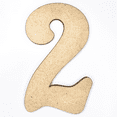 thumbnail image 1 of 8" Tall MDF Number 2| 1/8" Thick | Krafty Supply Letters | Beltorian, 1 of 2