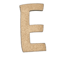 thumbnail image 1 of 8" Tall MDF Wood Letter E | 1/4" Thick | Wood Craft Letter | American Font, 1 of 5