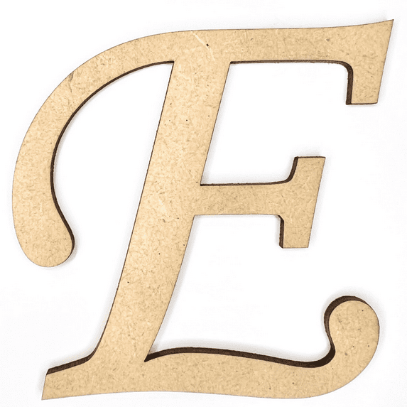 8" Tall MDF Wood Letter E | 1/4" Thick | Wood Craft Letter | Monotype Font